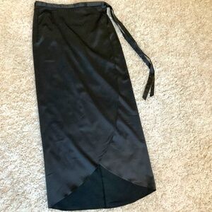 Asos Black 10 Wrap Midi Skirt with Side Tie Classic Minimalist Normcore Scandi